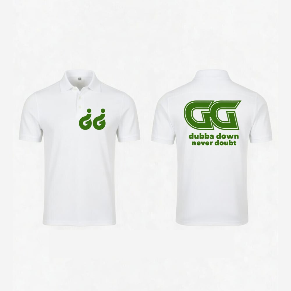 Image of Designer Dubba Down Polo (White/Green)