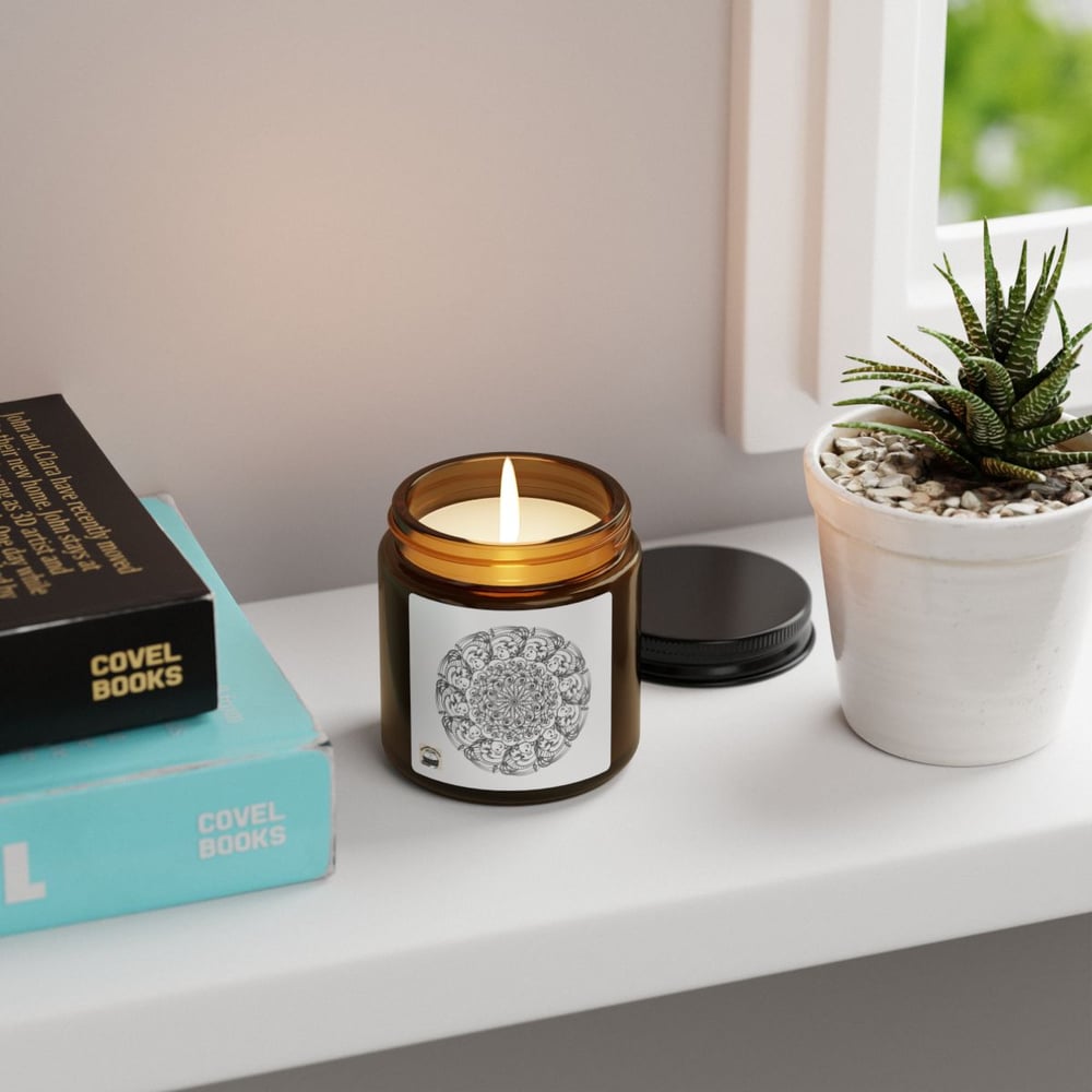 Image of Mandala Amber Soy Candle — Relaxing Scented Jar Candle (Multi-Size)