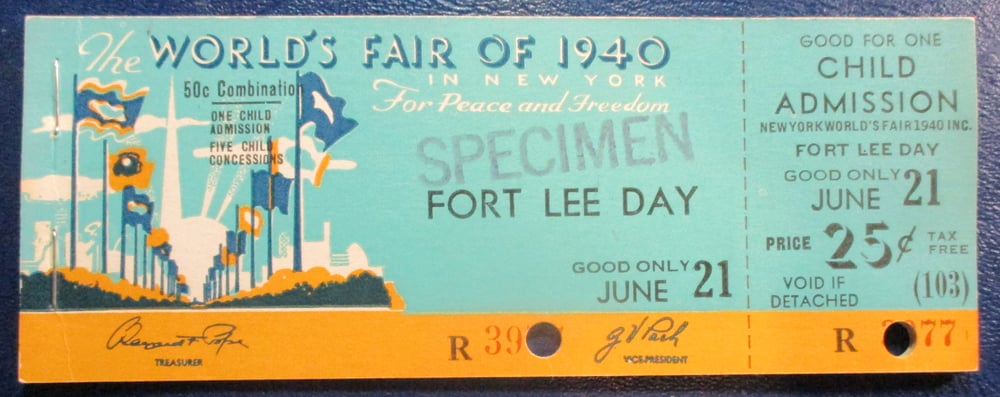 2 UNUSED EXPO TICKETS--1940 NEW YORK RARE SPECIMEN + AN UNUSED 1962 CENTURY 21 FULL TICKET BOOK
