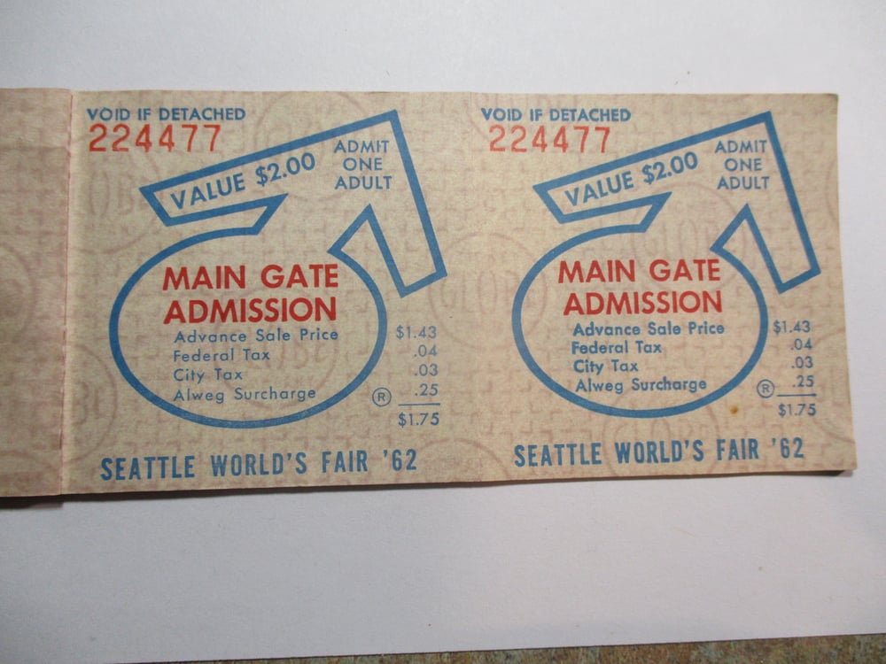 2 UNUSED EXPO TICKETS--1940 NEW YORK RARE SPECIMEN + AN UNUSED 1962 CENTURY 21 FULL TICKET BOOK