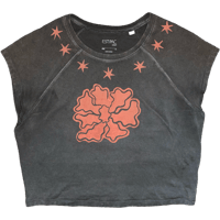 Image 1 of Wavy Flower  ✷ 1/2 Sleeve Baby Tee (M)