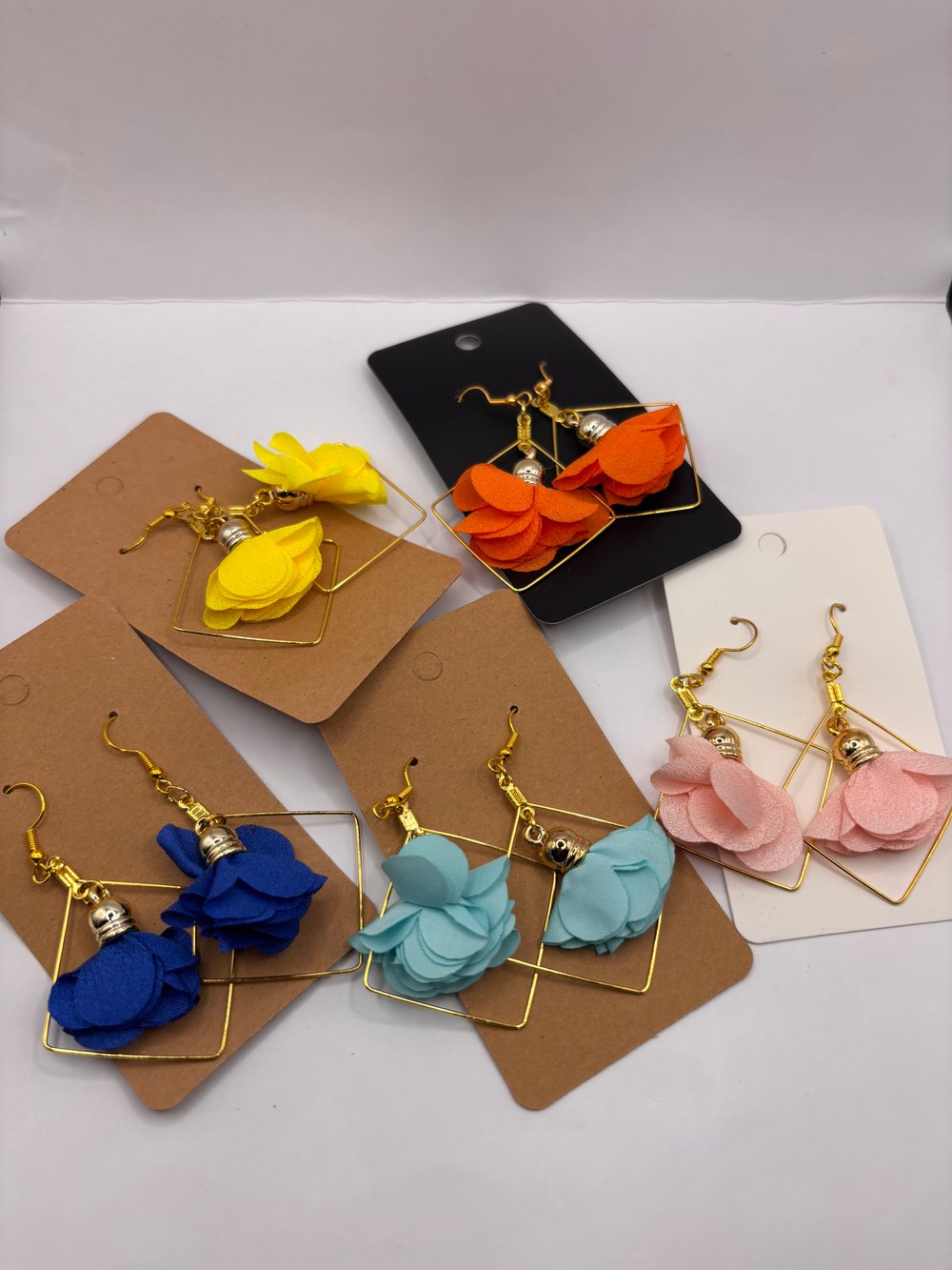 Image of Geometric Flower Petal Earrings