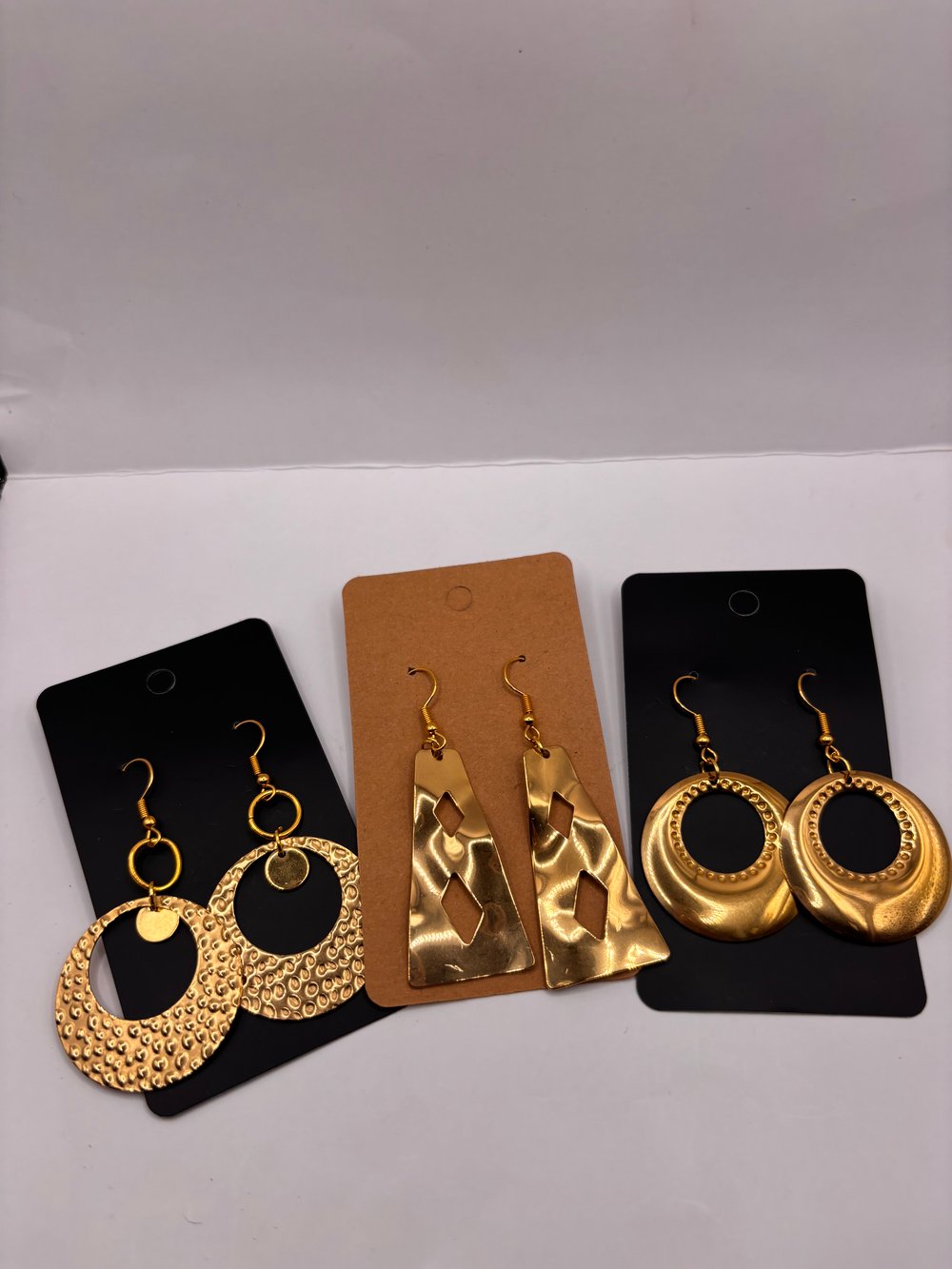 Image of Gold-Tone Textured Metal  Earrings