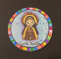 Image 1 of Saint Teresita mixed media painting