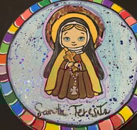Image 2 of Saint Teresita mixed media painting