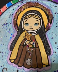 Image 3 of Saint Teresita mixed media painting