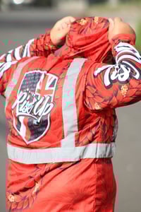 Image 3 of RED HIBISCUS LEI HIVIZ HOODIE