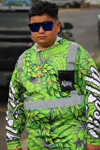 Image 2 of GREEN HIBISCUS LEI HIVIZ HOODIE