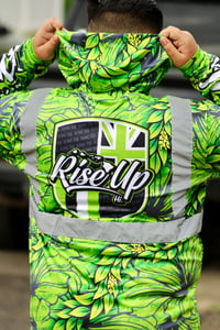 Image 4 of GREEN HIBISCUS LEI HIVIZ HOODIE