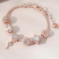 Image 1 of Fashion Heart/Key Rhinestone Bracelet 