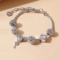 Image 2 of Fashion Heart/Key Rhinestone Bracelet 
