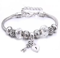 Image 2 of Charm Bracelet Heart Lock/Key