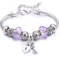 Image 3 of Charm Bracelet Heart Lock/Key