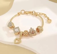 Gold Fashion Peace Heart/Pumpkin Cart Bracelet 