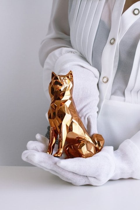 Richard Orlinski Sculpture Chien Shiba bronze édition
