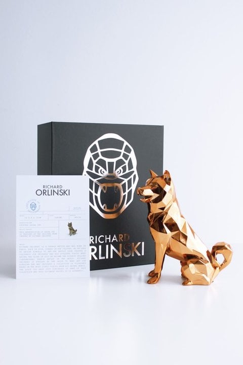 Richard Orlinski Sculpture Chien Shiba bronze édition