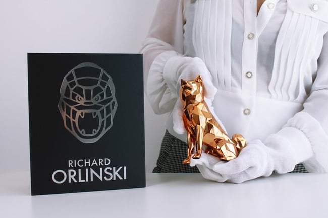 Richard Orlinski Sculpture Chien Shiba bronze édition