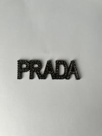 1x Black Diamanté Metal Flat Back Charm Prad Craft, Junk Case & Jewellery Making UK