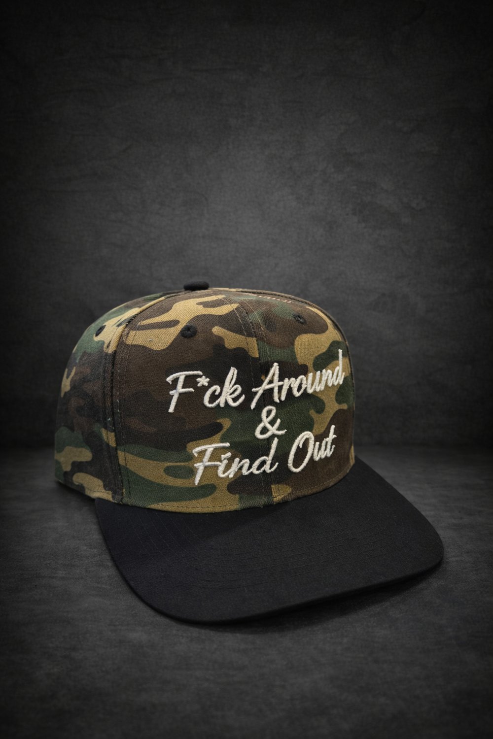 Image of F*ck around & find out hat camo snapback 