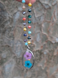 Image 2 of Oval Narcissus Necklace w/Rainbow Chain