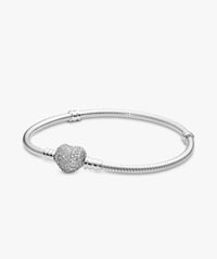 Diamond Accent Heart Snake Bracelet