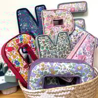 Image 1 of Liberty Print Letters with  plush velvet edging 