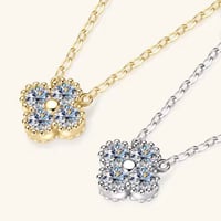 Image 2 of Moissanite Four-leaf Clover Necklace 