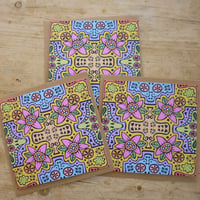 Image 3 of Pack of 3 Large - Floral Block Print Cards