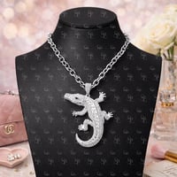 Image 4 of Crystal Alligator Statement Necklace