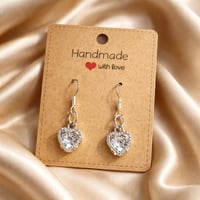SILVER CZ HEART DANGLE