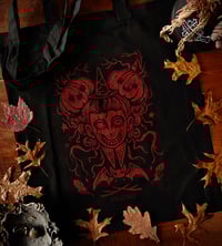 Image 1 of PUMPKIN WITCH  · handprinted tote bag