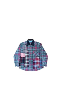 Image 1 of Chemise Patchwork squelette denim noir