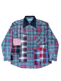 Image 2 of Chemise Patchwork squelette denim noir