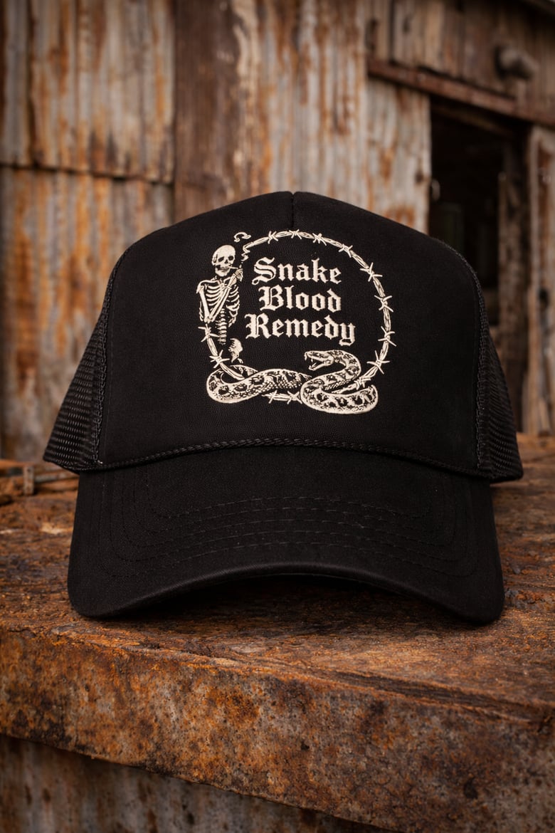 Image of Black Snake Blood Remedy Skeleton Hat 