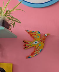 Image 2 of Wooden flying bird ~ Yellow