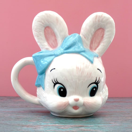 Image of Ceramic bunny mug by Swimmer, Japan