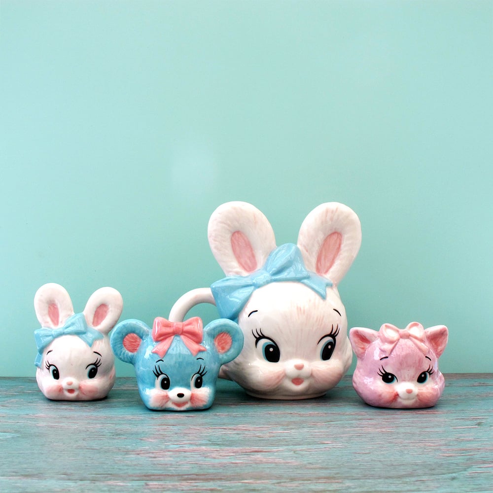 Image of Ceramic bunny mug by Swimmer, Japan