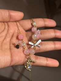 Image 1 of Pink moon charm necklace 