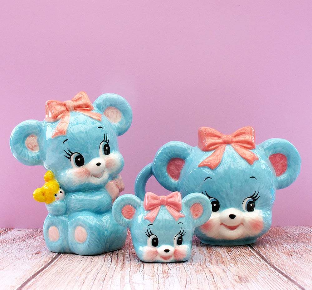 Image of Ceramic teddy money box by Swimmer, Japan