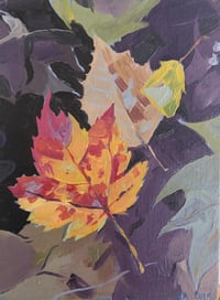 Image 1 of leaves (original 6" x 8" oil painting)
