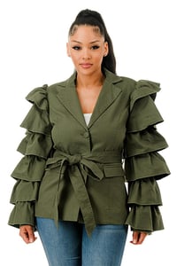 Olive Ruffle DIVA Jacket