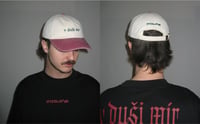 dad cap - dizzlove/v duši mír (washed red/cream)