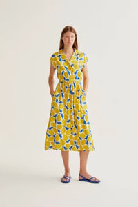 Image 1 of Vestido midi con estampado limoncello