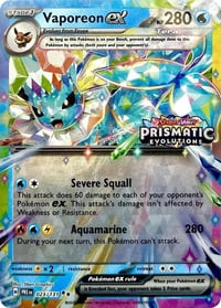 Vaporeon ex - 023/131 (Prismatic Evolutions Stamp) - Sealed