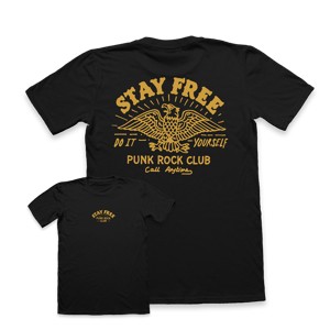 Image of Stay Free Punk Rock Club T-Shirt | Black 🦅