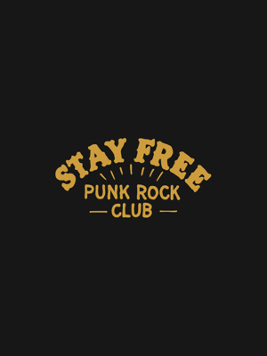 Image of Stay Free Punk Rock Club T-Shirt | Black 🦅