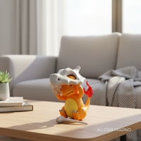 Image 1 of Charmander Wearing Cubone Skull Figure