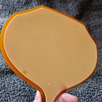 Image 15 of Manifestation Divination and Spirit Gazing Vintage Handheld Mirror - oval brown yellow