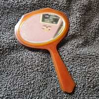 Image 13 of Manifestation Divination and Spirit Gazing Vintage Handheld Mirror - oval brown yellow