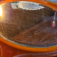 Image 16 of Manifestation Divination and Spirit Gazing Vintage Handheld Mirror - oval brown yellow